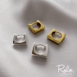 スクエアフープピアス シルバー925